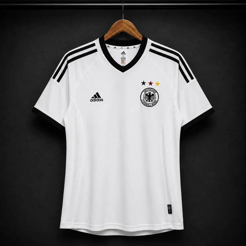 Camisola Alemanha Retrô Branca Clássica Edição Adepto