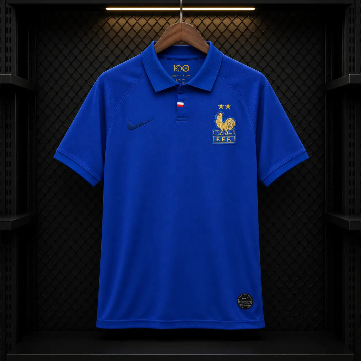 Camisola França 100 Anos FFF Edição Centenária Azul Royal Gola Polo