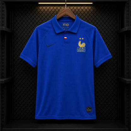 Camisola França 100 Anos FFF Edição Centenária Azul Royal Gola Polo