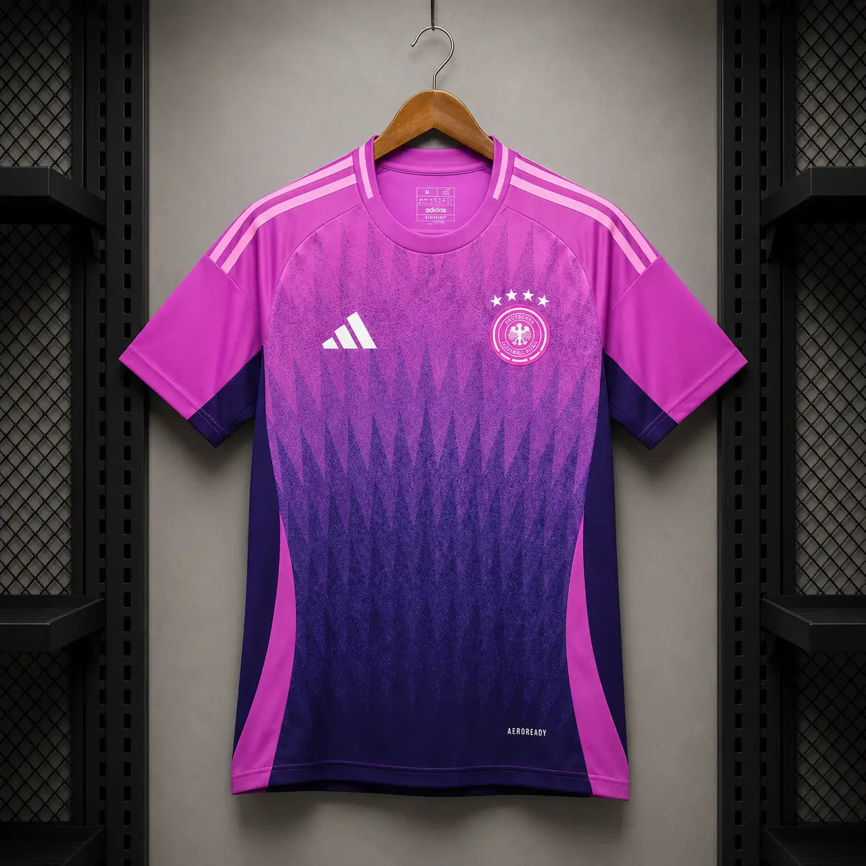 Camisola Alemanha 2024 Alternativa Rosa Magenta Roxo Degrâde Jacquard DFB Adidas AEROREADY Euro 2024 Edição Adepto