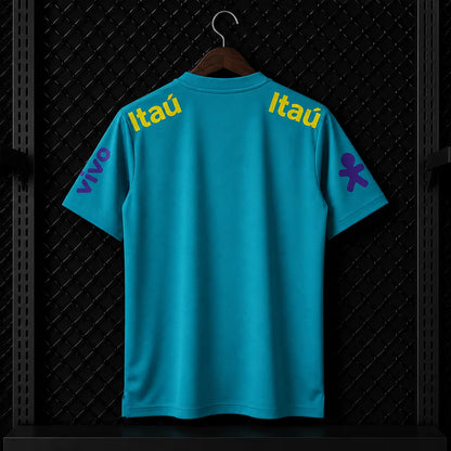 Camisola Treino Brasil 2021 Azul Turquesa CBF Nike DRI-FIT Guaraná Antarctica Itaú Vivo Canarinho Pistola Edição Clássica
