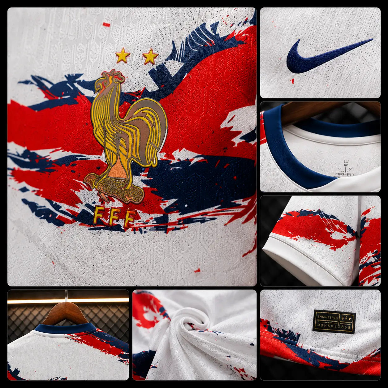 Camisola França 2026 Alternativa Branca Pinceladas Expressionistas Tricolor FFF Nike DRI-FIT