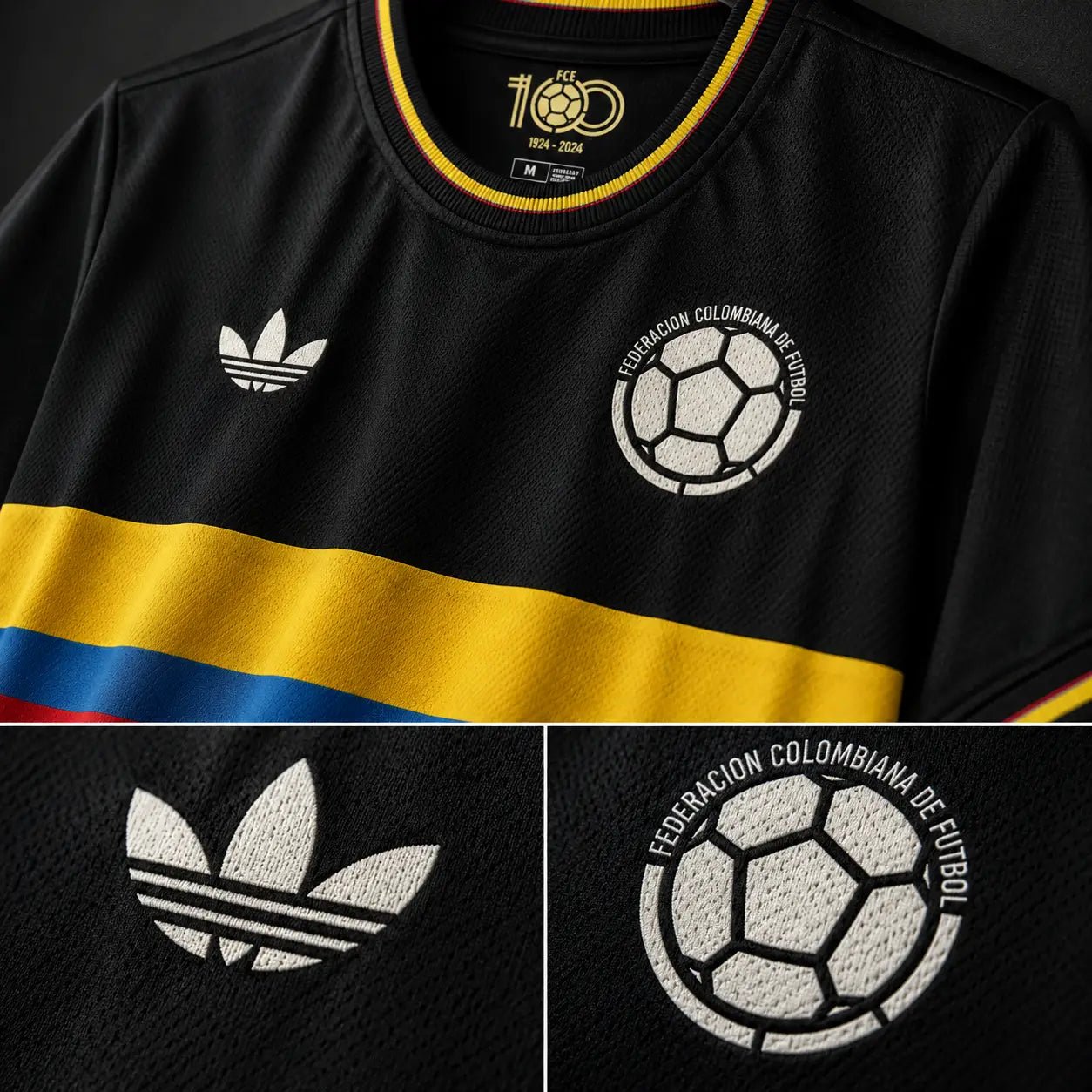Camisola Colômbia 24 - 25 Edição Centenário FCF 100 Anos Preta Bandeira Adição Adepto S Camisola comprar online