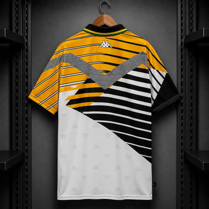 Camisola Futebol África do Sul 1994 Retro Principal Amarelo Dourado Riscas Preto Branco Kappa Bafana Bafana Edição Clássica S Camisola comprar online