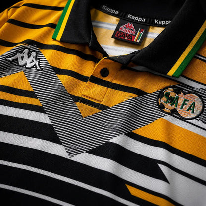 Camisola Futebol África do Sul 1994 Retro Principal Amarelo Dourado Riscas Preto Branco Kappa Bafana Bafana Edição Clássica S Camisola comprar online