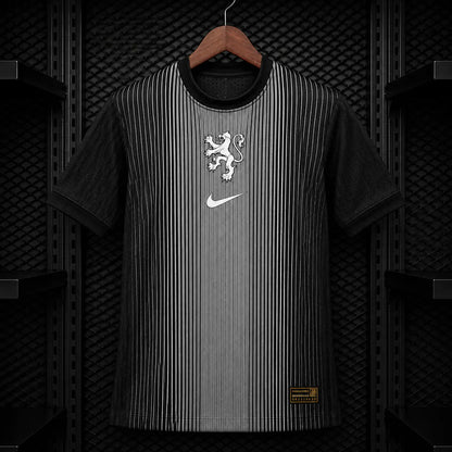 Camisola Guarda - Redes Holanda 25 - 26 Preta Jacquard Óvalos Riscas Prateadas KNVB Nike Dri - FIT Edição Jogador S Camisola comprar online