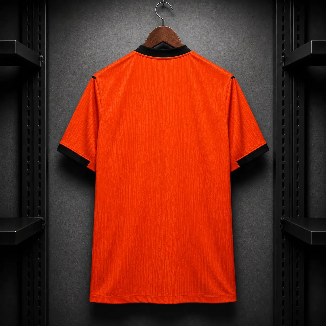 Camisola Holanda 2026 Principal Laranja Jacquard Pinceladas Gola V Preta KNVB Nike Dri - FIT Edição Jogador S Camisola comprar online