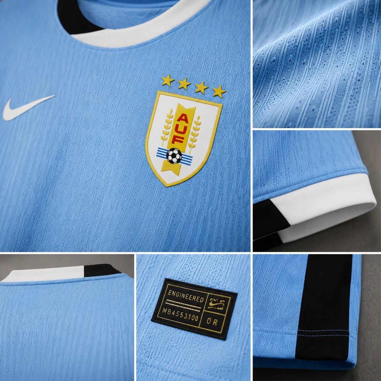Camisola Uruguai 2025 Principal Azul Celeste Jacquard Painéis Pretos Nike Dri - FIT Edição Jogador S Camisola comprar online