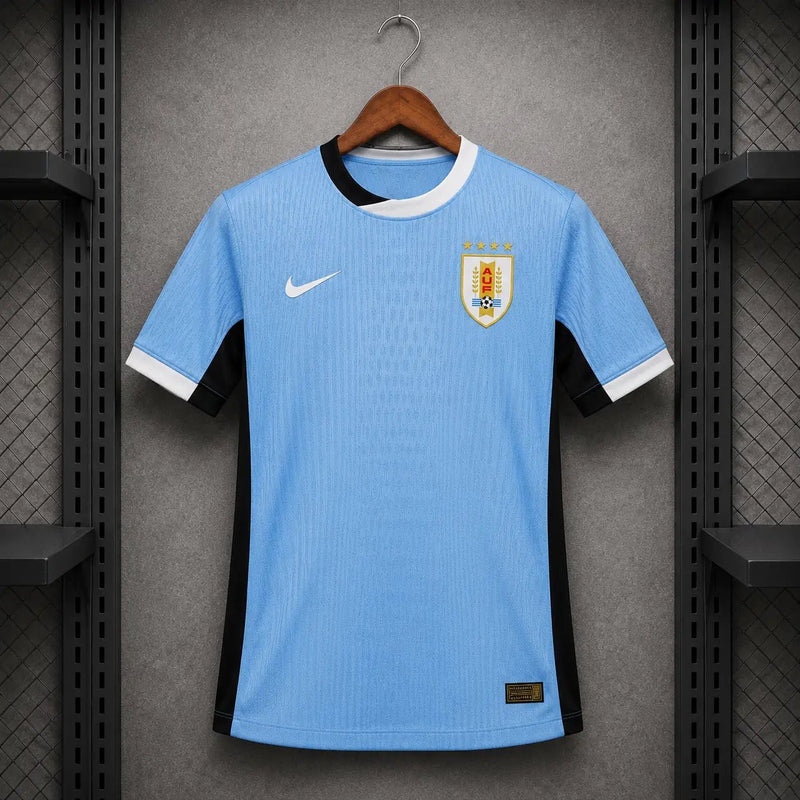 Camisola Uruguai 2025 Principal Azul Celeste Jacquard Painéis Pretos Nike Dri - FIT Edição Jogador S Camisola comprar online
