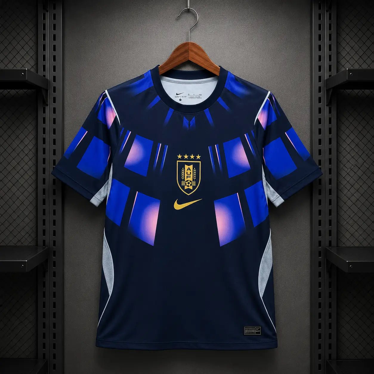 Camisola Uruguai 26 - 27 Azul Marinho Painéis Holográficos Geométricos Nike Dri - FIT Edição Adepto S Camisola comprar online