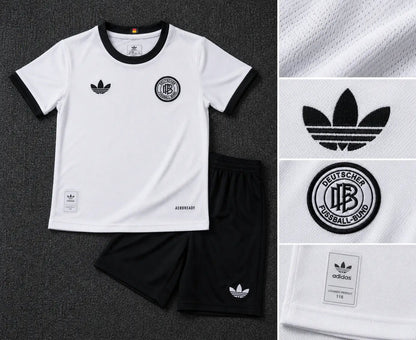 Kit Completo Infantil Alemanha 25 - 26 Edição 125º Aniversário DFB Branco Retrô (Camisola + Calções) Tamanhos 16 - 28 16 Conjunto Infantil comprar online